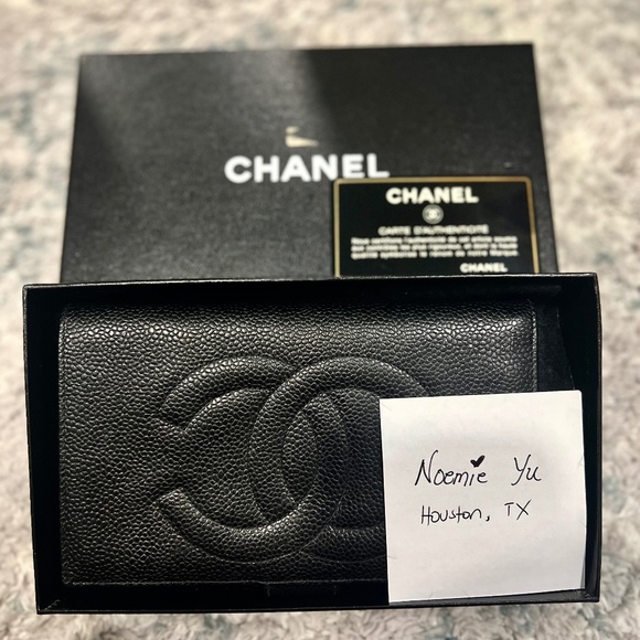 Chanel Black Caviar timeless 'CC' Long Wallet - Picture 1 of 6